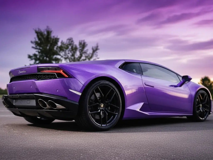 DIY Lamborghini Huracán wrapped in Gloss HX20000 Byzantine Violet automotive vinyl film HX20VBYB