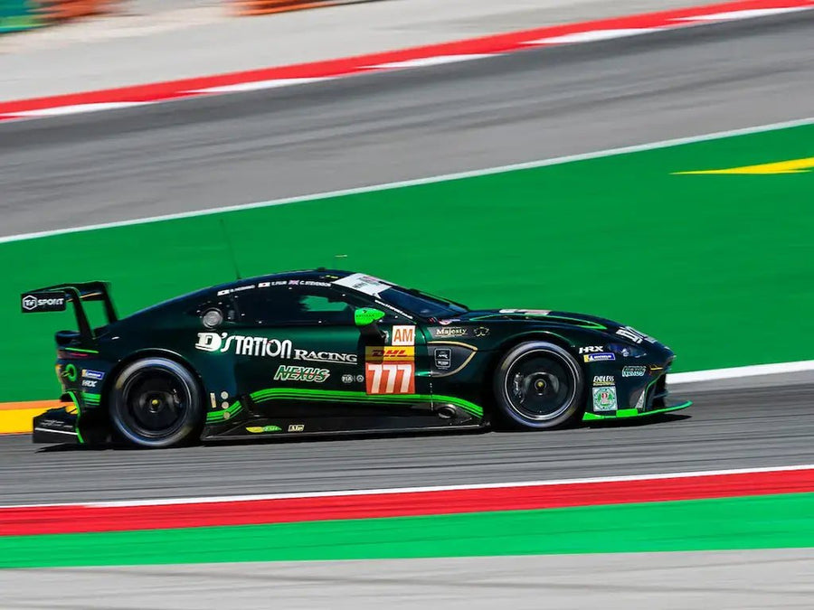 Aston Martin Vantage GTE wrapped in Gloss HX20000 Scottish Green vinyl wrap HX20VECB