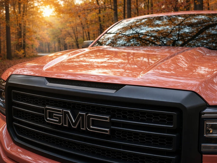 DIY GMC Sierra wrapped in Super Gloss HXONE™ Phoenix Ocher vinyl wrap HXONE301