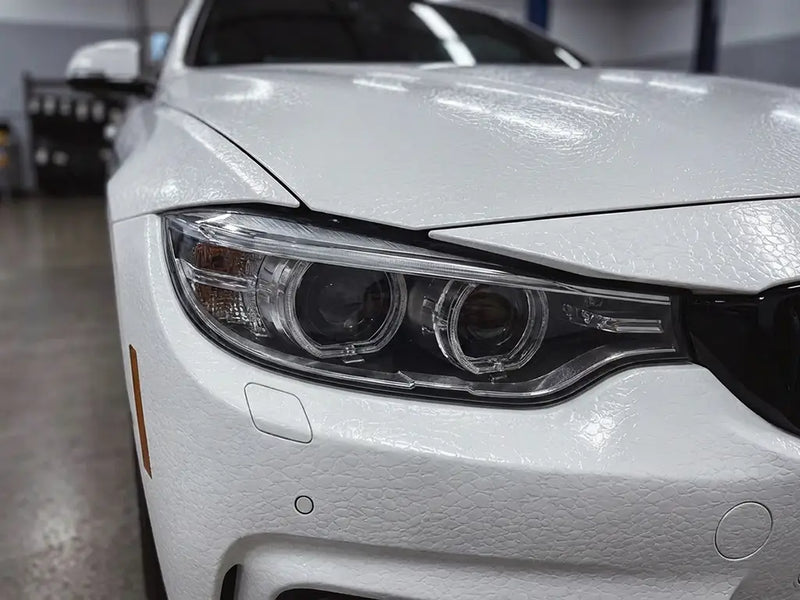 DIY BMW 4 Series wrapped in None HX30000 Glacier White Alligator Leather automotive vinyl film HX30AL003B