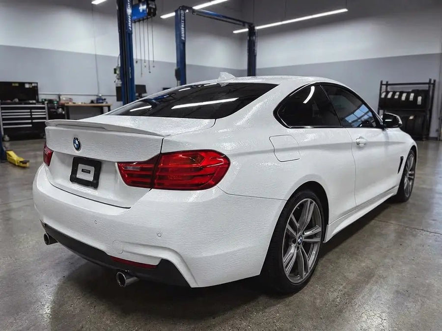 DIY BMW 4 Series wrapped in None HX30000 Glacier White Alligator Leather automotive vinyl film HX30AL003B detail