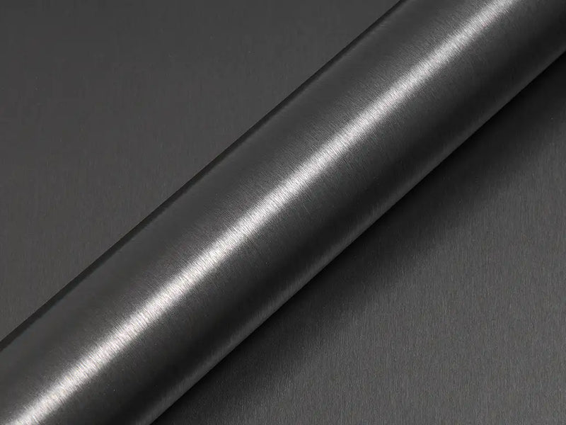 Color swatch of Hexis HX30000 Anthracite Gray Brushed Aluminum Vinyl Wrap HX30BAGANB