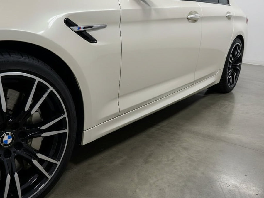 BMW M5 wrapped in Gloss HX30000 Nacre White vinyl wrap HX30BNCB