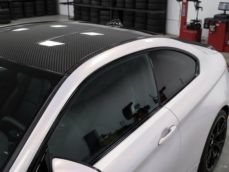 DIY BMW M4 wrapped in Gloss HX30000 Pearl White Variochrome wrap film HX30BPEB