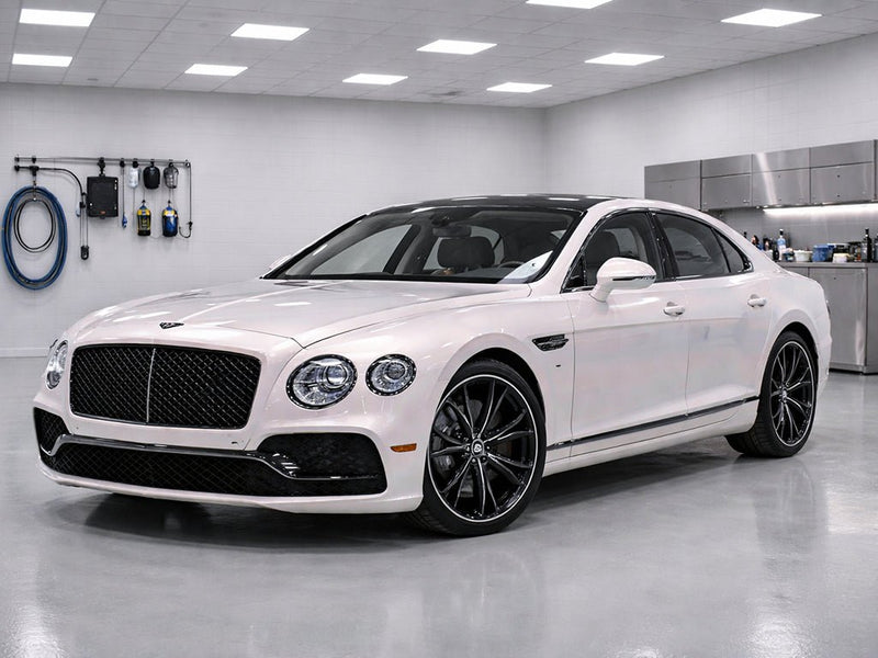Bentley Flying Spur wrapped in Gloss HX30000 Pearl White Variochrome automotive vinyl film HX30BPEB