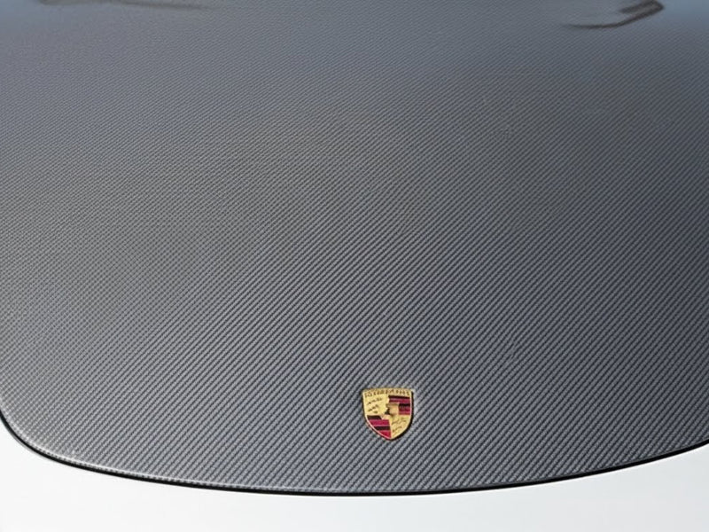 Porsche wrapped in Gloss HX30000 Graphite Gray Carbon Fiber automotive vinyl film HX30CAGGRB
