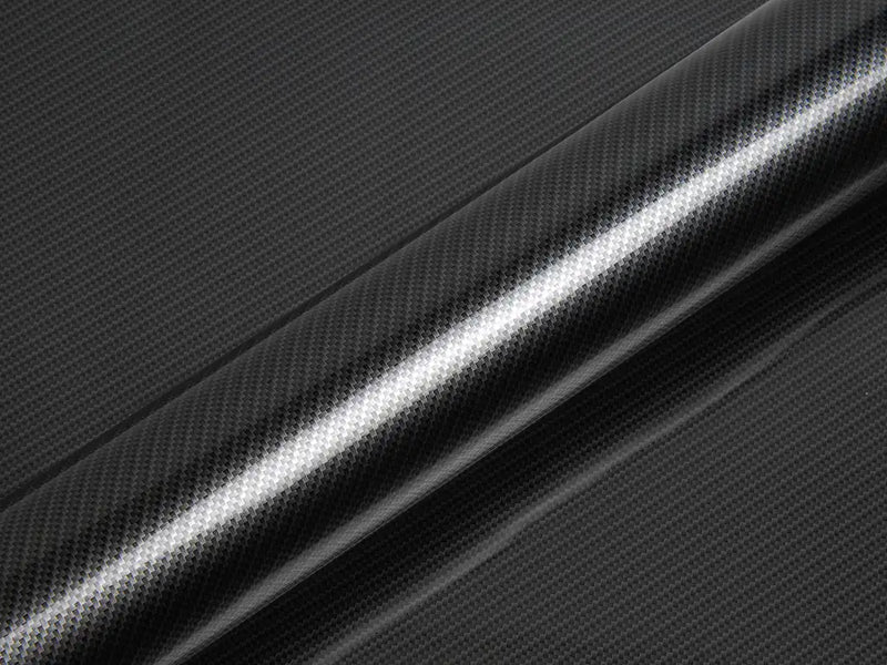 Color swatch of Hexis HX30000 Gloss Black Carbon One Carbon Fiber Vinyl Wrap HX30CANPEB