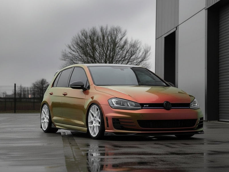 DIY Volkswagen Golf wrapped in Gloss HX30000 Iridescent Boreal Forest wrap film HX30IFBB