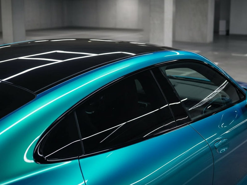 DIY Car wrapped in Gloss HX30000 Iridescent Austral Sea restyling film HX30IMAB