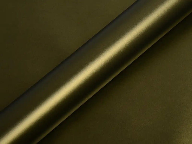 Color swatch of Hexis HX30000 Matte Golden Black Vinyl Wrap HX30N71M