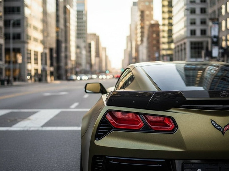 DIY Chevrolet Corvette wrapped in Matte HX30000 Golden Black vinyl wrap HX30N71M