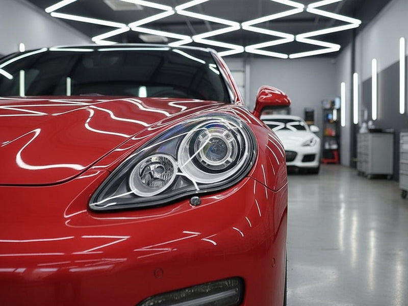 DIY Porsche Panamera wrapped in Gloss HX30000 Redcurrent Red car wrap film HX30RGOB