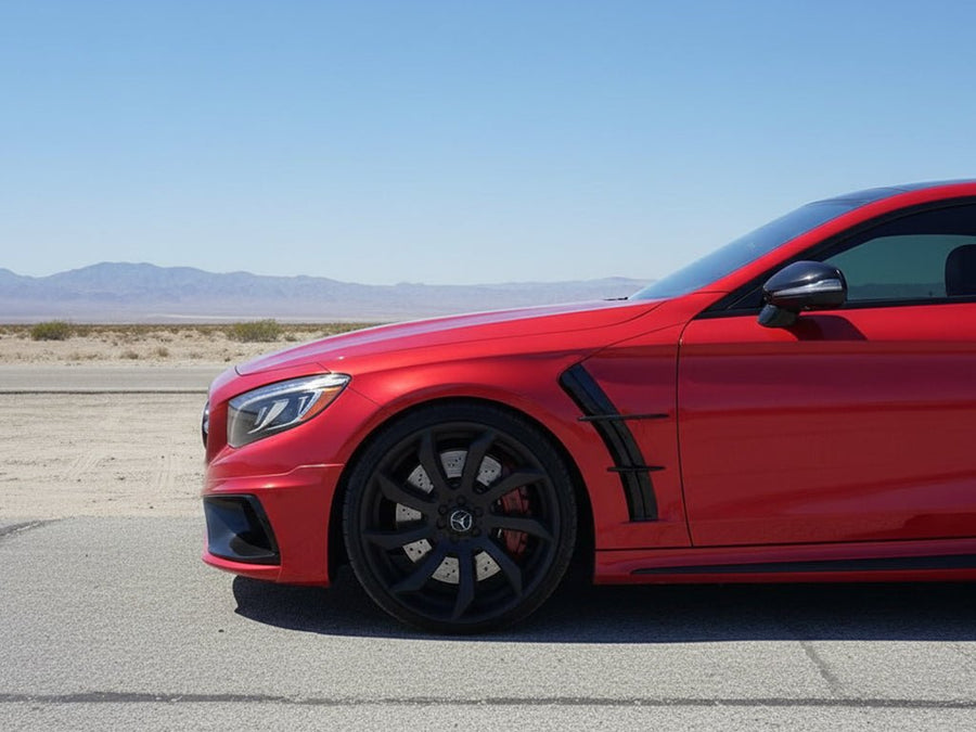 Mercedes-Benz S-Class Coupe wrapped in Gloss HX30000 Redcurrent Red automotive vinyl film HX30RGOB