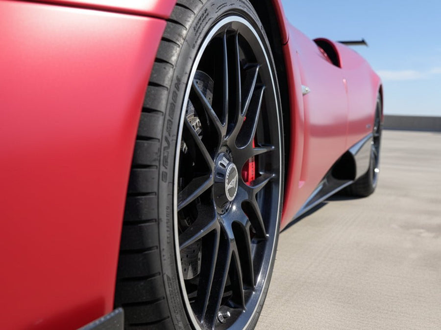 DIY Lamborghini Aventador wrapped in Matte HX30000 Redcurrent Red car wrap film HX30RGOM