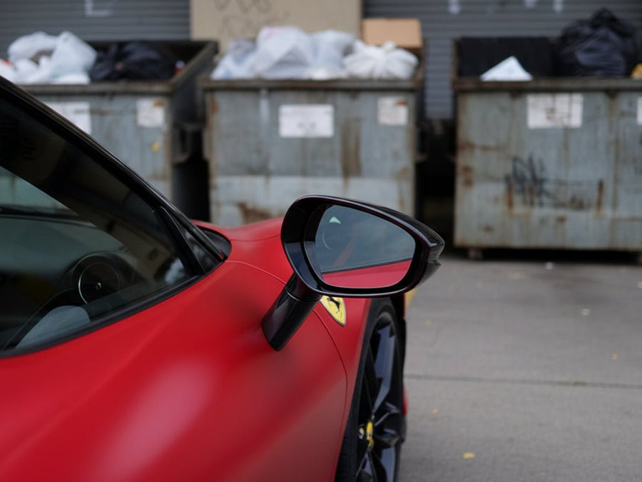 DIY Ferrari wrapped in Matte HX30000 Redcurrent Red car wrap film HX30RGOM