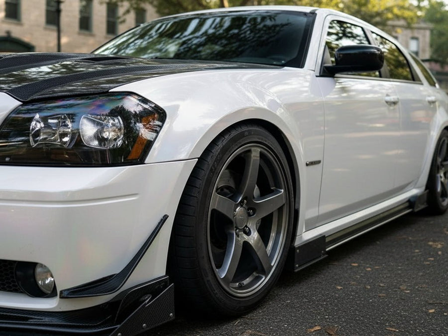 Dodge Magnum wrapped in Gloss HX30000 White Rainbow wrap film HX30RW002B