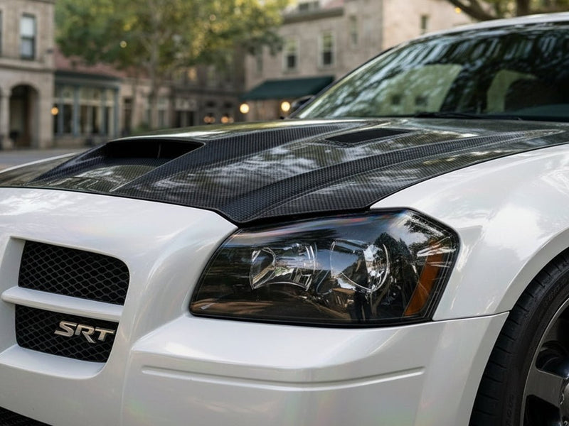 Dodge Charger SRT wrapped in Gloss HX30000 White Rainbow wrap film HX30RW002B