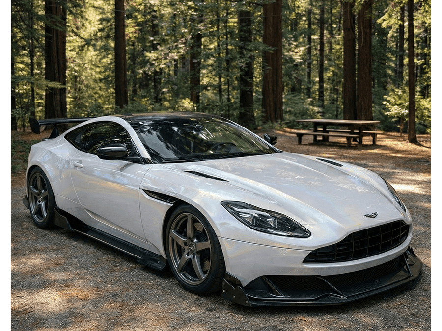 Aston Martin DB11 wrapped in Gloss HX30000 White Rainbow automotive vinyl film HX30RW002B