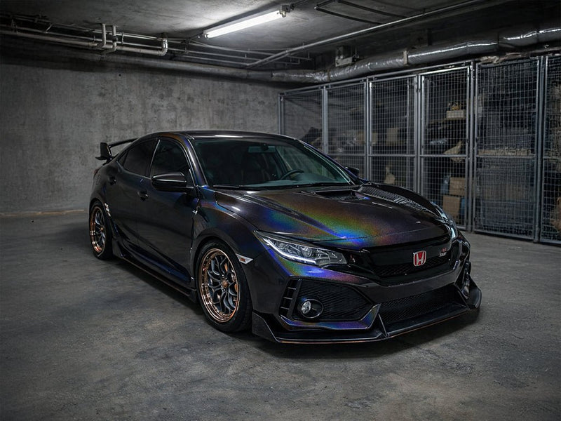Honda Civic Type R wrapped in Hexis Gloss HX30000 Black Rainbow car wrap film HX30RW889B