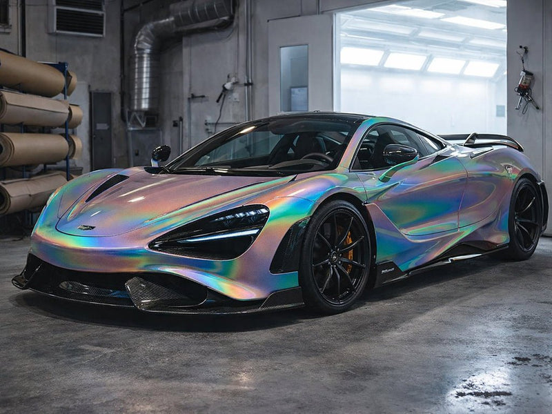 DIY McLaren 720S wrapped in Gloss HX30000 Gray Rainbow wrap film HX30RW990B