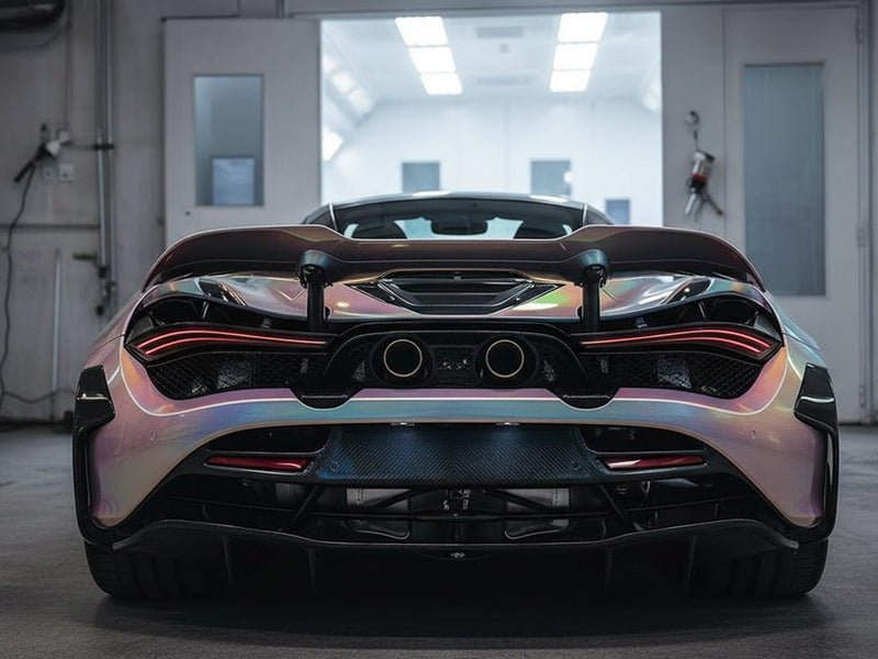 DIY McLaren 720S wrapped in Gloss HX30000 Gray Rainbow car wrap film HX30RW990B