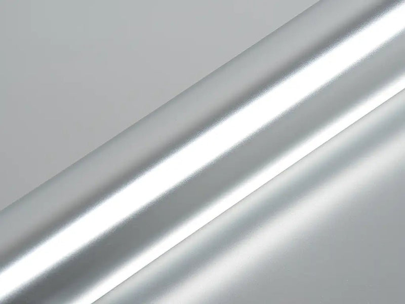Color swatch of Hexis HX30000 Super Chrome Satin Silver Vinyl Wrap HX30SCH01S