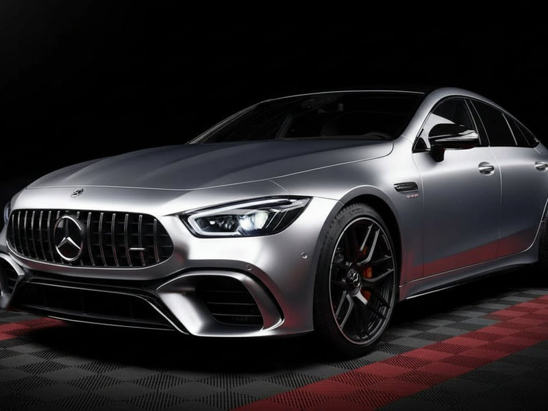 Mercedes-AMG GT wrapped in Hexis Satin HX30000 Super Chrome Silver car wrap film HX30SCH01S detail