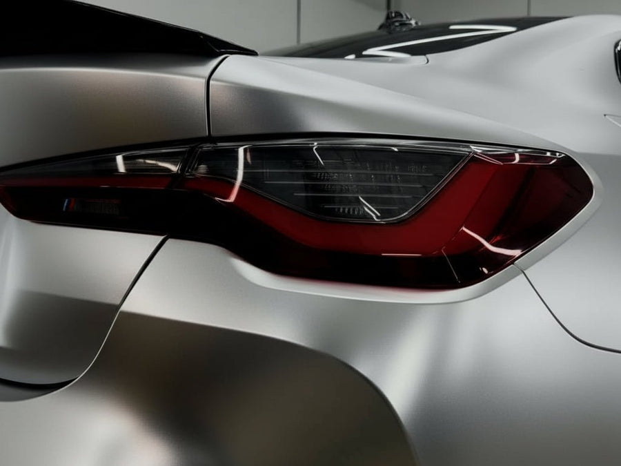 DIY BMW M4 wrapped in Satin HX30000 Super Chrome Silver restyling film HX30SCH01S