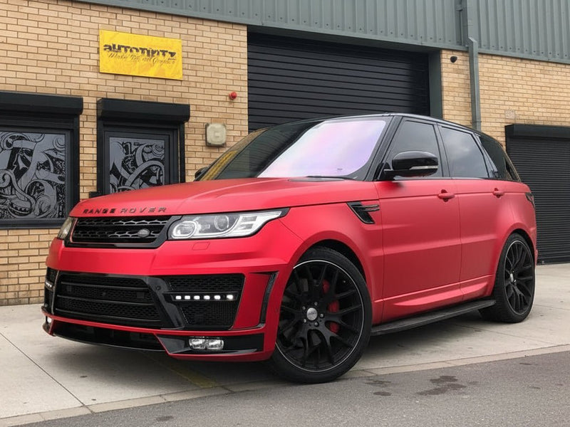 DIY Range Rover wrapped in Satin HX30000 Super Chrome Red vinyl wrap HX30SCH02S