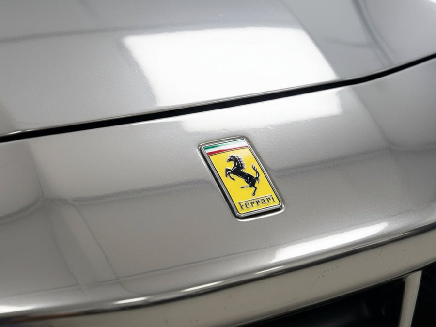 DIY Ferrari wrapped in Gloss HX30000 Super Chrome Titanium automotive vinyl film HX30SCH03B