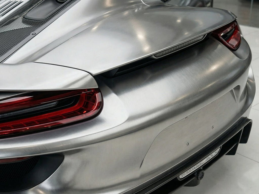 DIY Porsche 918 Spyder wrapped in Satin HX30000 Super Chrome Titanium vinyl wrap HX30SCH03S