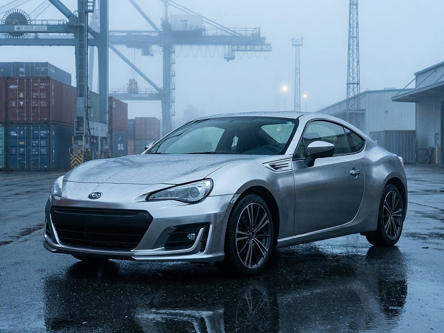 Subaru BRZ wrapped in Hexis Satin HX30000 Super Chrome Titanium vinyl wrap HX30SCH03S