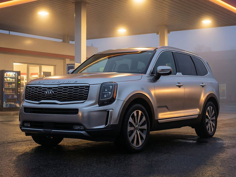 DIY Kia Telluride wrapped in Satin HX30000 Super Chrome Titanium wrap film HX30SCH03S