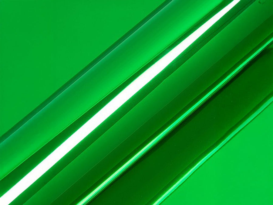 Color swatch of Hexis HX30000 Super Chrome Gloss Green Vinyl Wrap HX30SCH04B