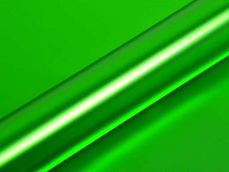Color swatch of Hexis HX30000 Super Chrome Satin Green Vinyl Wrap HX30SCH04S