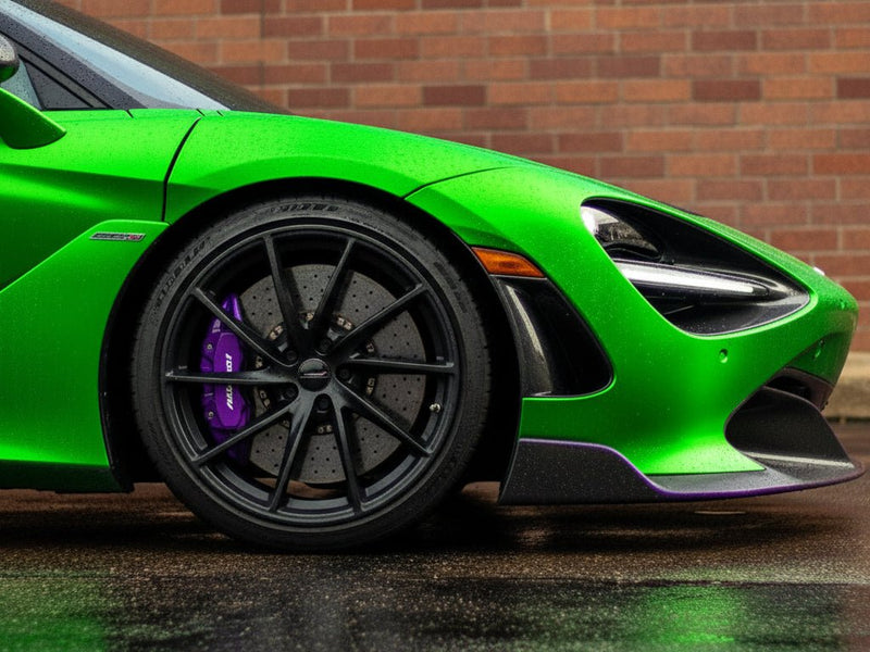 DIY McLaren 720S wrapped in Satin HX30000 Super Chrome Green car wrap film HX30SCH04S