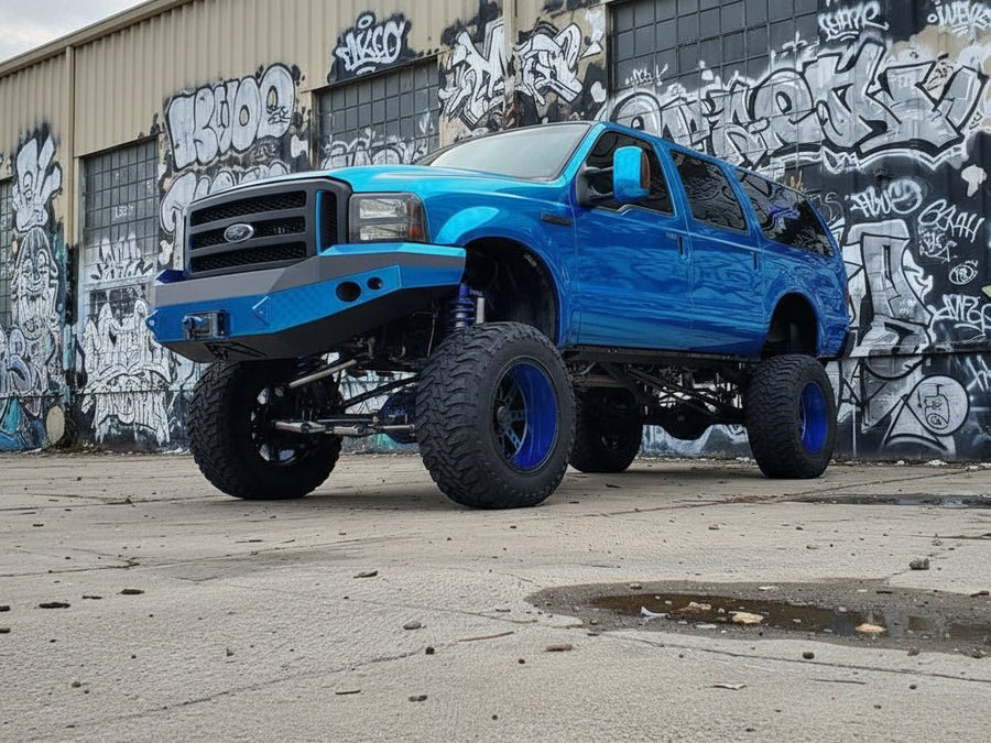 Ford Excursion wrapped in Gloss HX30000 Super Chrome Blue wrap film HX30SCH05B