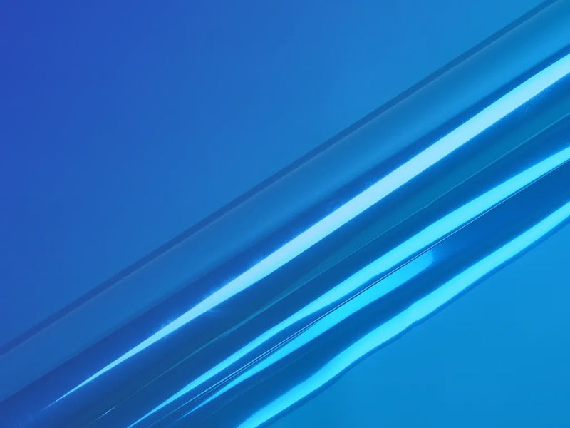 Color swatch of Hexis HX30000 Super Chrome Satin Blue Vinyl Wrap HX30SCH05S