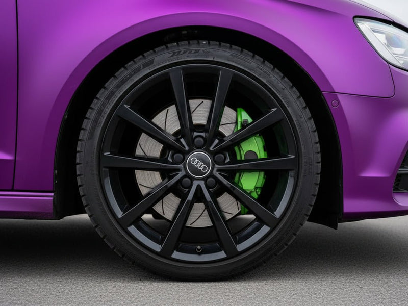 Audi wrapped in Satin HX30000 Super Chrome Purple automotive vinyl film HX30SCH06S