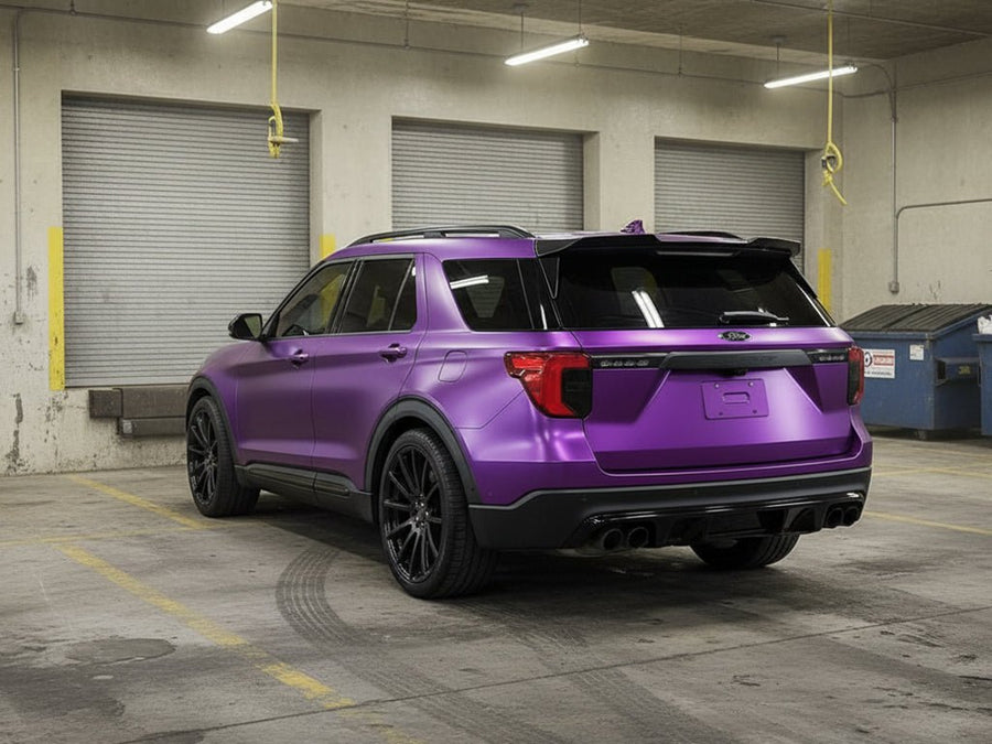 Ford Explorer wrapped in Hexis Satin HX30000 Super Chrome Purple vinyl wrap HX30SCH06S