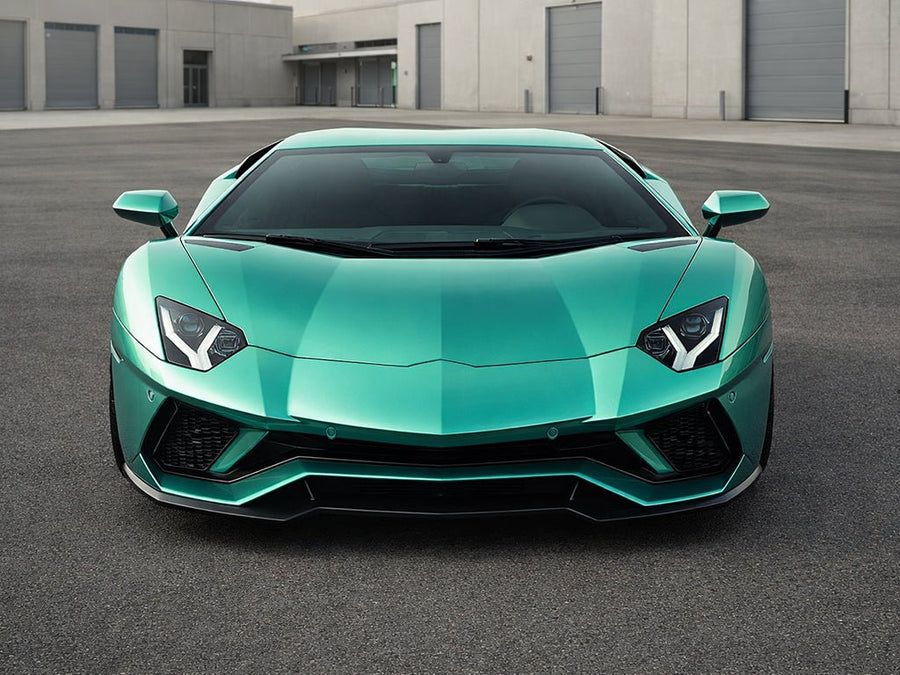 Lamborghini Aventador wrapped in Satin HX30000 Super Chrome Turquoise restyling film HX30SCH09S