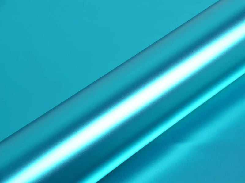 Color swatch of Hexis HX30000 Super Chrome Satin Light Blue Vinyl Wrap HX30SCH11S