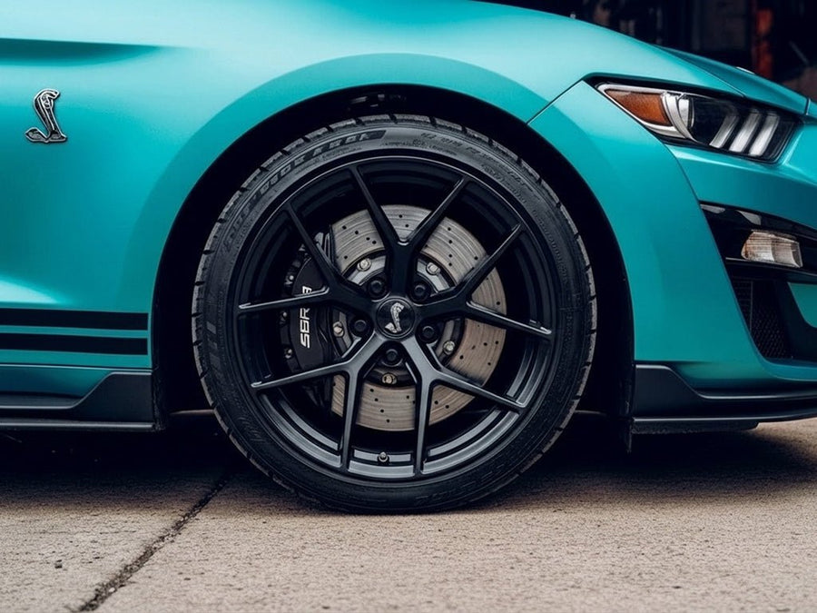 Ford Mustang Shelby GT500 wrapped in Satin HX30000 Super Chrome Light Blue vinyl wrap HX30SCH11S