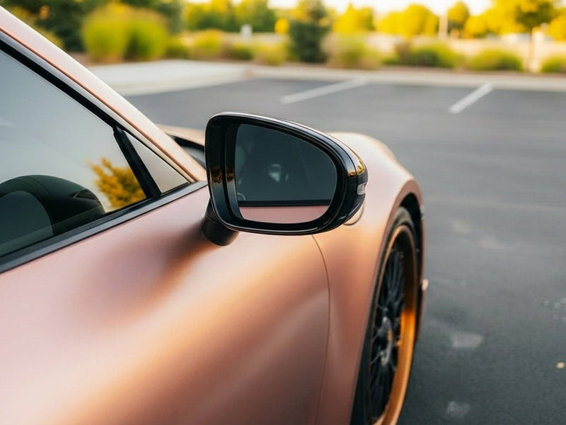 Porsche 911 wrapped in Satin HX30000 Super Chrome Rose Gold automotive vinyl film HX30SCH12S