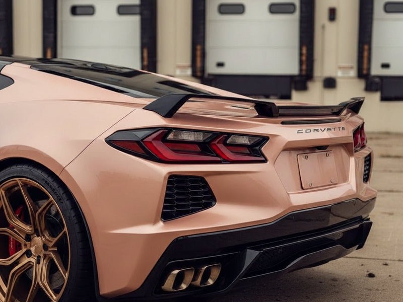 Chevrolet Corvette wrapped in Satin HX30000 Super Chrome Rose Gold vinyl wrap HX30SCH12S