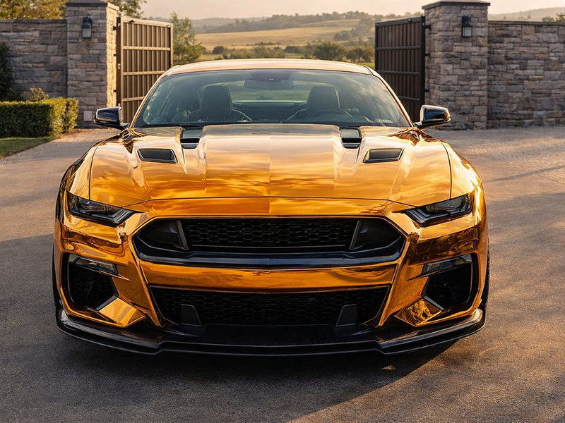 DIY Ford Mustang wrapped in Gloss HX30000 Super Chrome Arabica Copper car wrap film HX30SCH15B
