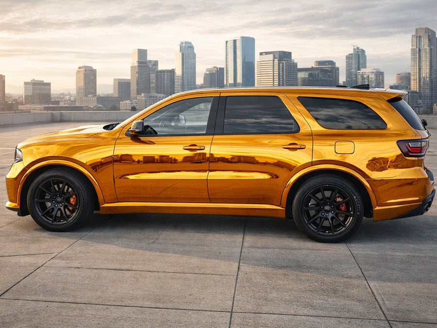Dodge Durango wrapped in Gloss HX30000 Super Chrome Arabica Copper automotive vinyl film HX30SCH15B