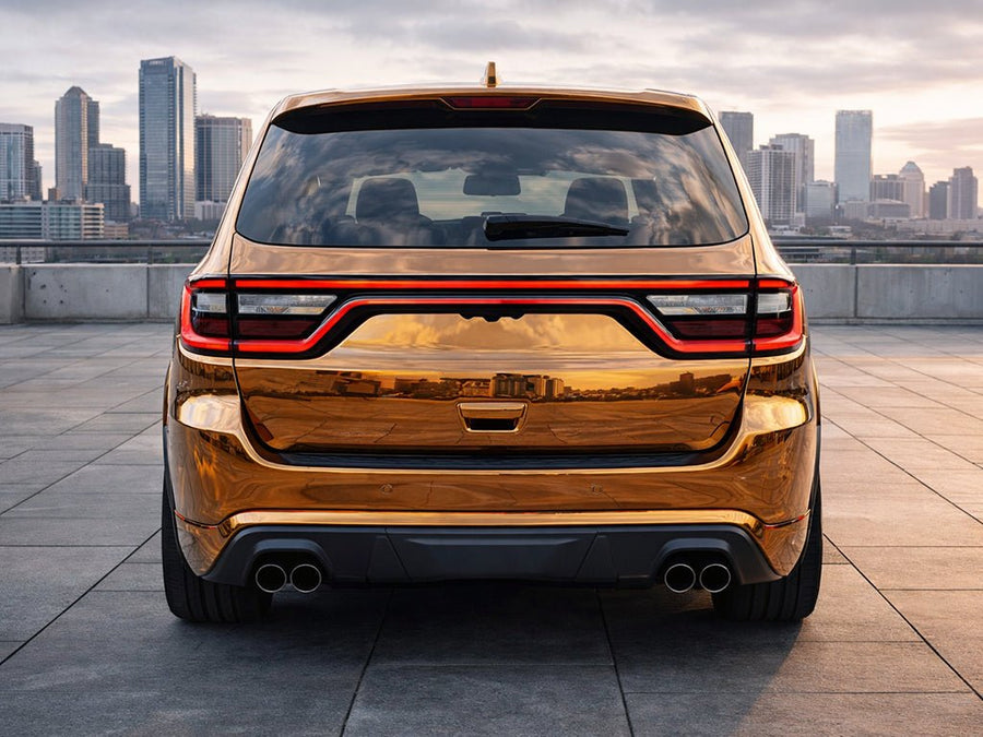 DIY Dodge Durango wrapped in Gloss HX30000 Super Chrome Arabica Copper automotive vinyl film HX30SCH15B