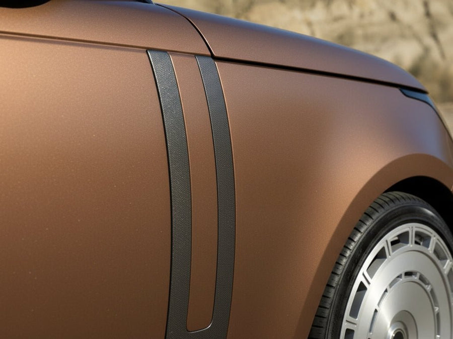 DIY Land Rover Range Rover wrapped in Satin HX30000 Super Chrome Arabica Copper restyling film HX30SCH15S