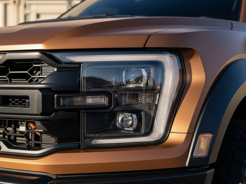 Ford F-150 Raptor wrapped in Satin HX30000 Super Chrome Arabica Copper restyling film HX30SCH15S